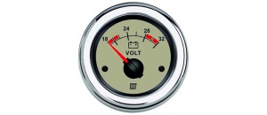 Vetus voltmeter 24V wijzerplaat creme - nieuwe lijn