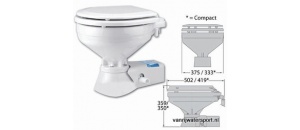 Jabsco Quiet Flush elektrisch toilet 24V compacte pot