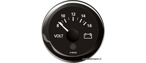 VDO voltmeter 12V zwart