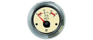 Vetus voltmeter 12V beige wijzerplaat