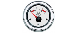 Vetus voltmeter 12V witte wijzerplaat