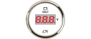 Voltmeter digitaal 8 - 32 volt wit/chroom CN