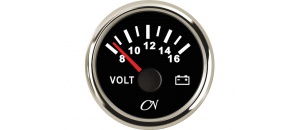 Voltmeter 8-16 volt zwart/chroom CN