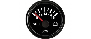 Voltmeter 8-16 volt zwart/zwart CN