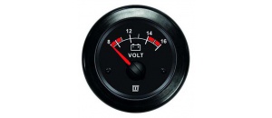 Vetus voltmeter 12V zwarte wijzerplaat