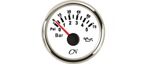 Oliedrukmeter 0-5 bar Wit/chroom CN