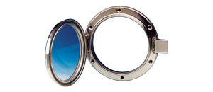 Patrijspoort RVS 165 mm, klapbaar