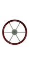 Stuurwiel mahoniehouten hoepel (Spaken van RVS / Diameter stuurwiel 380 mm)
