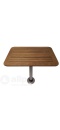 Rechthoekig massief teak tafelblad 370 X 600 met afgeronde hoeken inclusief tafelpoot