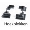 Hoekblokken zwart (set van 4)