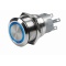 LED puls schakelaar (ON)/OFF, blauw 24v 22 mm